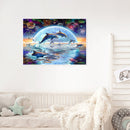 Dolphin Canvas Painted Oil Paint By Numbers DIY Wall Art Modern Bedroom Decor