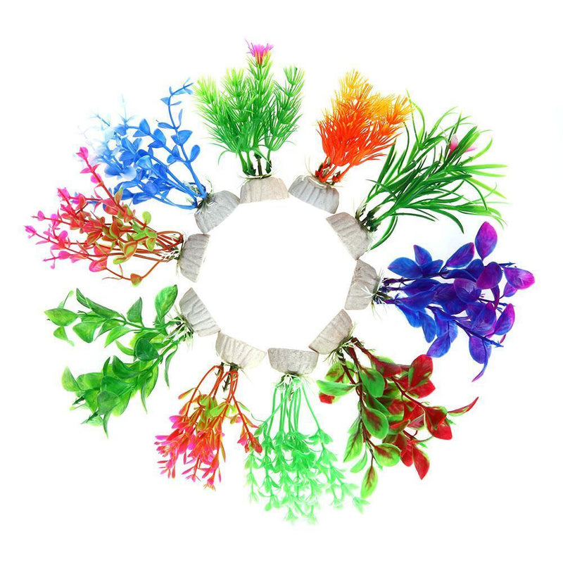 10pcs Water Plant Simulation Aquarium Fish Tank Decoration Ornament Newly