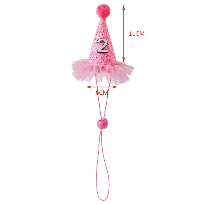 Pet Birthday Caps Headwear Hat Costume with Number Pets Accessories Supplies