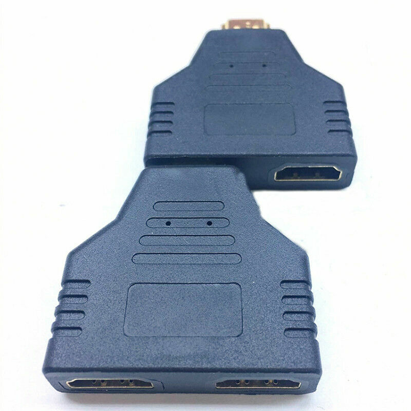 1080P PVC Male Plug to Double HDMIS Female 1 in 2 Out Adapter Splitter UKQQ I0H5