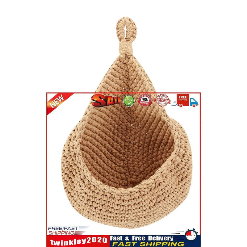 Wall-Mounted Jute Fruit Vegetable Basket Wall Hanging Storage (32x25cm) Newly