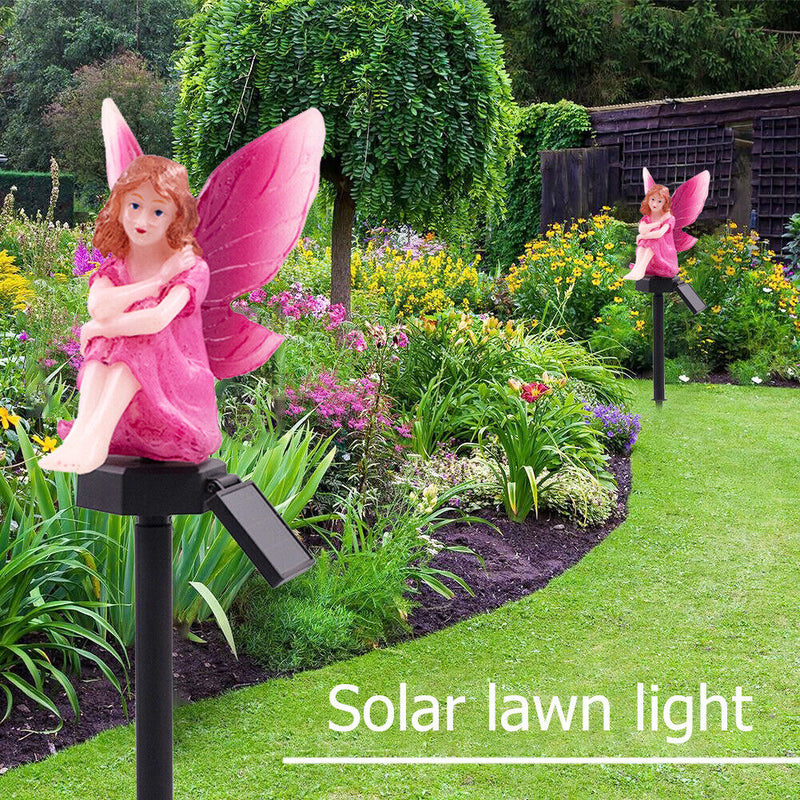 LED Solar Light Flower Fairy Lawn Stake Outdoor Garden Landscape Light (A) Newly