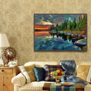 5D Diamond Embroidery Painting DIY Lake Forest Full Drill Cross Stitch Kits