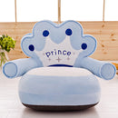 Crown Baby Sofa Cover Learn To Sit Plush Seat Case w/o Filler (Light Blue)