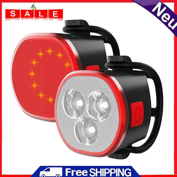 LED Fixed Gear MTB Bike Lights Combo Kits Waterproof Bicycle Taillight Headlight