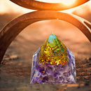 Orgone Pyramid Amethyst Peridot Crystal Healing Energy EMF Protect Meditation