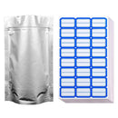 Mylar Bags - 100 Pcs Stand-Up Heat & Re-Sealable Bag for Packaging Products