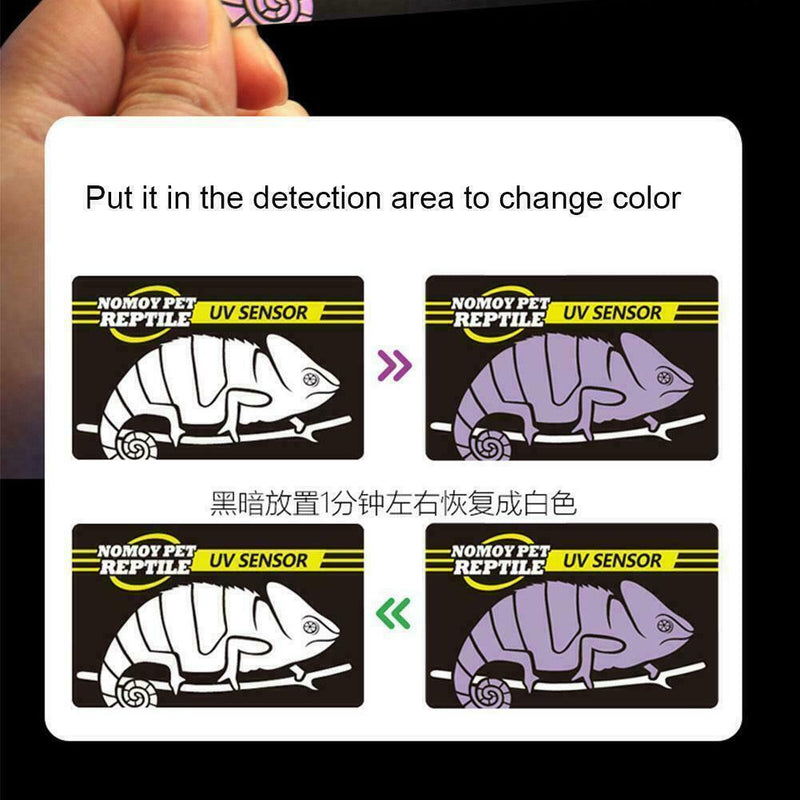 Reptile UVB Light Lamp Bulb Test Card UV Tests Paper Tester Pet s Supplie E8Q9