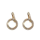 Fashion Jewelry Dangle Flicker Bright Earrings Double Round Circle Hoop