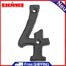 Metal Digital House Sign Cast Iron Numbers Doorplate DIY Cafe Shop Wall Decor