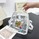 Transparent Backpack Waterproof Letter Love PVC Women Fashion Students Schoolbag