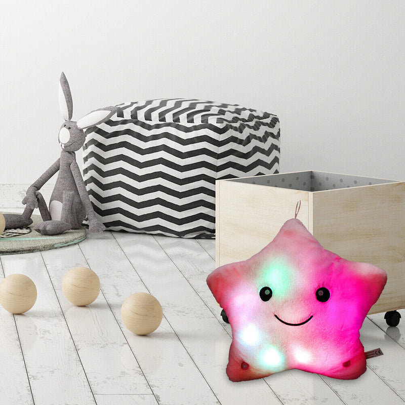 Luminous Pillow Star Cushion Stuffed Plush Colorful Household Night Light T