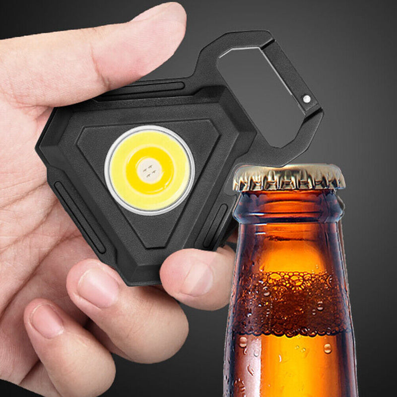 Mini Flashlight Work Light LED Portable Strong Keychains Lamp Corkscrew (B)