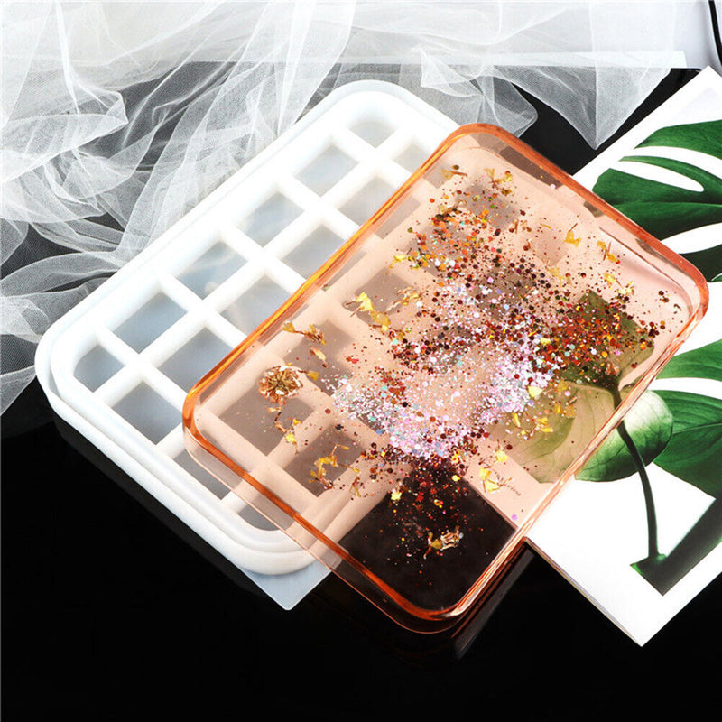 DIY Rectangle Tray Silicone Mold Making Crystal Epoxy Mould Home Decoration