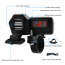 3.4A Motorcyle Charger Dual USB Cigarette Lighter Voltmeter Display Waterproof