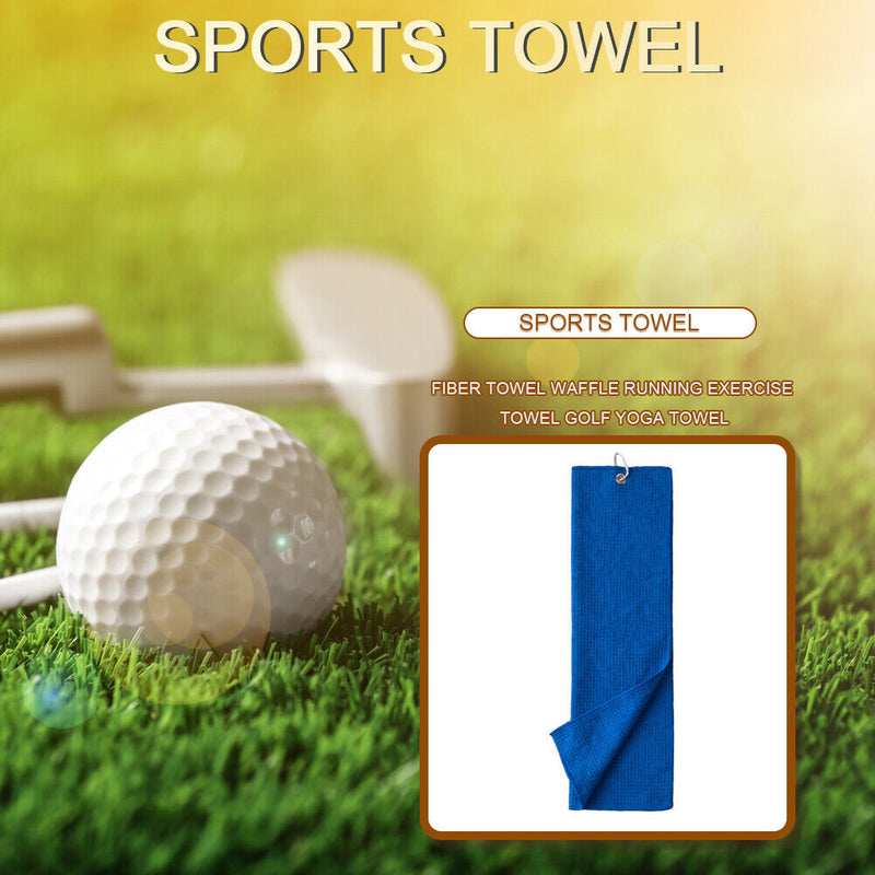 Golf Towel Waffle Cycling Sports Running Yoga Fitness Towels with Buckle Clip
