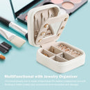 Travel Jewelry Case Waterproof PU Leather Double Layer Organizer (White)