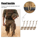 5pcs Molle Backpack Carabiner EDC Elastic Rope Webbing Fix Buckle (Sand) Newly