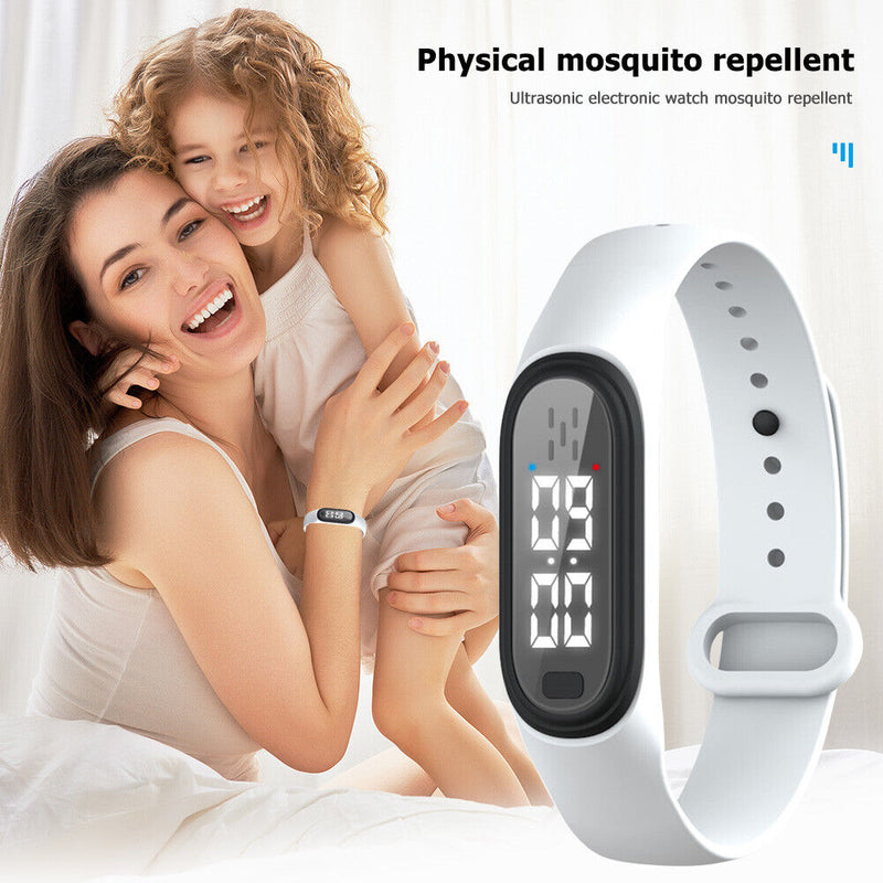 Q2 Ultrasonic Mosquito Repellent Watch Anti Pest Bug Drive Bracelet (White)