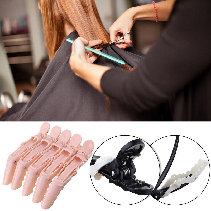 5pcs Sectioning Hair Clamps Alligator Clips Hairdressing Hair Grips (Pink) Newly