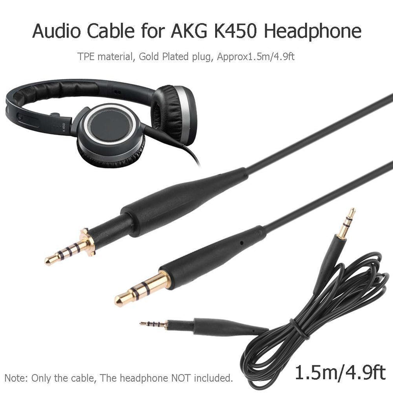 1.5m Audio Cable 2.5mm Male to 3.5mm for AKG K450 Q460 K480 K451 Earphone Newly