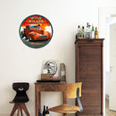 Round Metal Tin Sign Plaque Wall Car Posters Iron Painting for Bar (1) Newly
