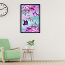 Flowers and Butterflies Oil Paint By Numbers DIY Handpainted on Canvas Wall Arts