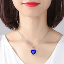 Blue Crystal Titanic Heart of Ocean Women's Necklace Heart Forever Pendant