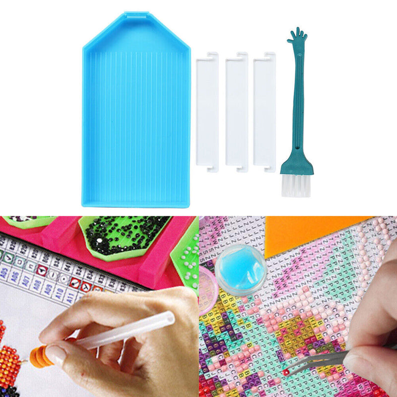 Diamond Painting Plastic Bead Trays with Slot Nail Art Dotting Tool (Blue) Newly