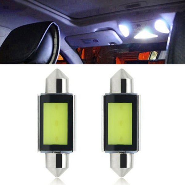 White 39MM COB Festoon Light C5W Car LED Reading Bulbs Dome Lamp For 2Pcs