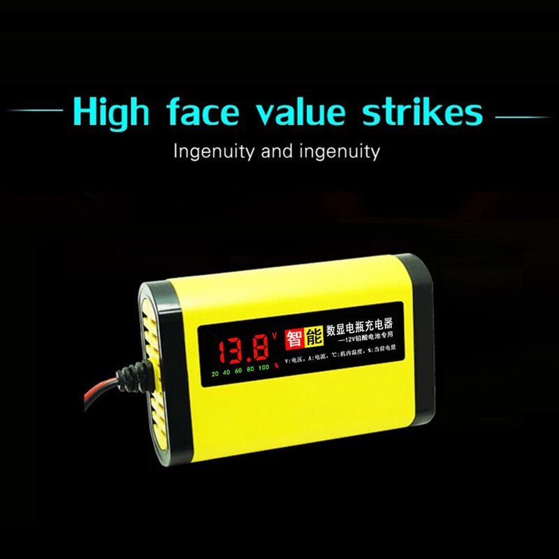 Lead-acid Battery Charger Led Display Us/eu Plug for Automotive Truck Motorcycle