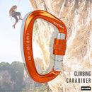 25KN D Shape Safety Lock Carabiner Outdoor Rock Climbing Buckle (Orange) Newly