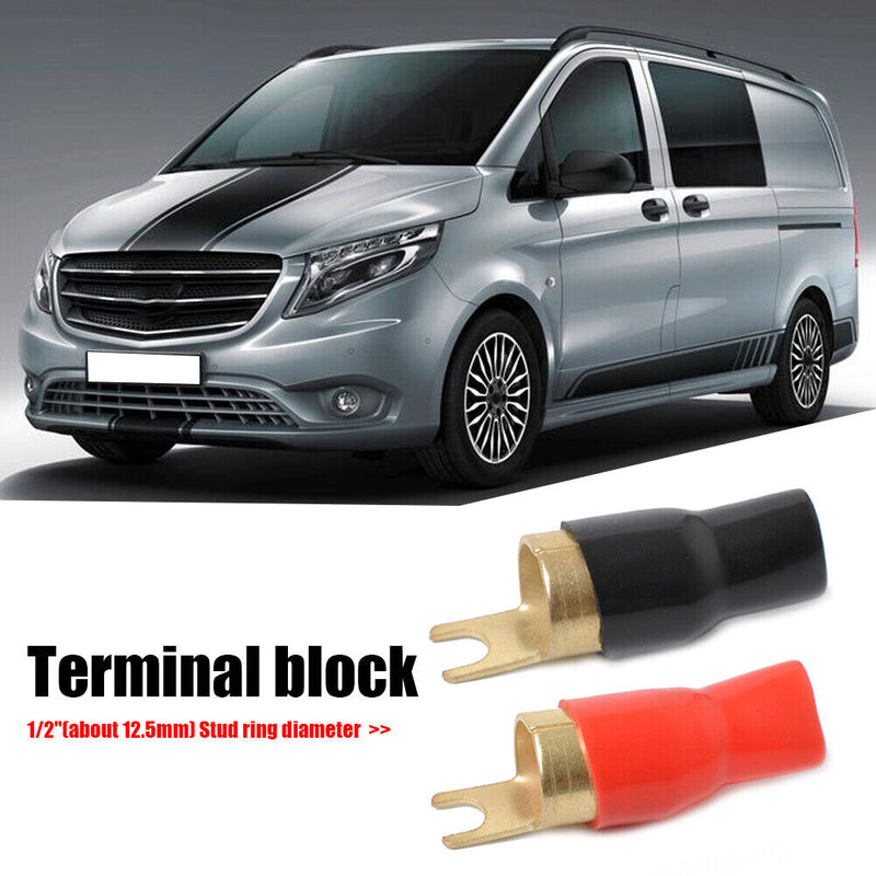 2pcs Car Speaker Electrical Wire Connectors Spade Crimp Terminal Kit with Sheath