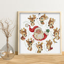 Full Embroidery Counted Elk Santa Claus 14CT DIY Needlework Sets Home Decor