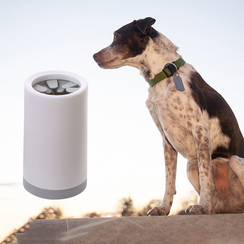 Pet Paw Cleaner Foot Wash Cleaning Cup Cats Dogs Paw Clean Brush (Grey S)