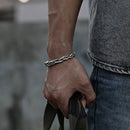 Fashion Retro Alloy Men Twisted Bracelet Handmade Male Opening Bangles