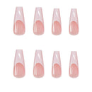 with Taichi Design Long Coffin False Nail Tips White and Black Mixed Colors
