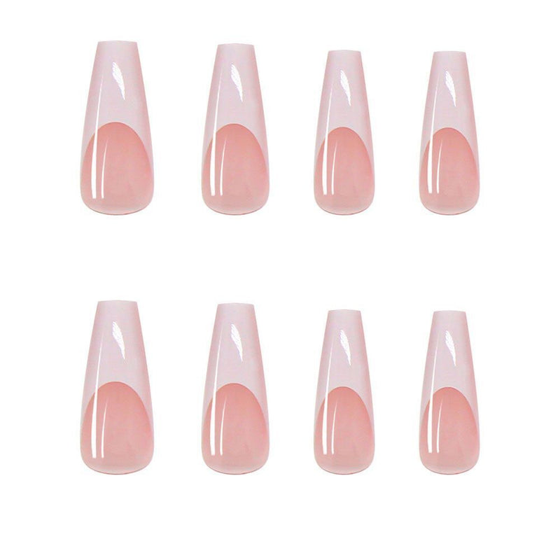 with Taichi Design Long Coffin False Nail Tips White and Black Mixed Colors