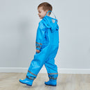 Kids Rain Suit Toddler Raincoat Unisex Baby Waterproof Coverall (Blue M) Newly