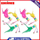 Cat Wooden Rolling Bell Color Feather Sounding Kitten Pet Palying Partner Random