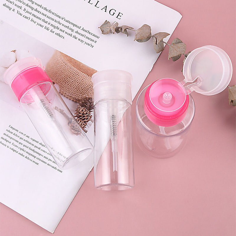 3pcs Push Down Dispenser, Empty Bottle Container for Nail Polish Remover, 1