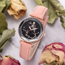 Fashion Women Quartz Watches Starry Sky Round Dial PU Leather Band Ladies Retro
