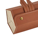 5 Grid Portable Glasses Display Box Folding Leather Sunglasses Bag (Brown) Newly