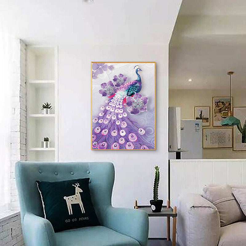 Peacock Part Drill Special-Shaped Diamond Painting DIY Mosaic Kit (R8524)
