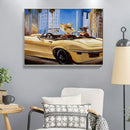 Hand Painted Drawing DIY Art Canvas Oil Kit Paint By Numbers Girl Driving Decor