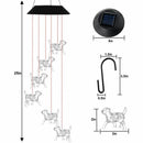 Hummingbirds Patio Wind Chime Solar Chime LED Crystal Dog Discolored