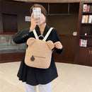 Cartoon Female Fleece Backpack Cute Bear Shaped Kids Daily School Shoulder Bags