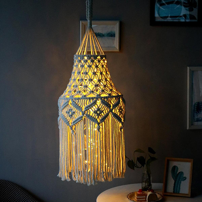 Lampshade Handmade Woven Macrame Wall Hanging Pendant Lamp Tapestry Decor#