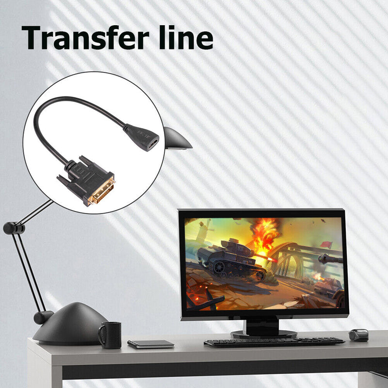 30cm DVI-D to HDMI-compatible for Computer DVI-D Male to HDMI-compatible Female