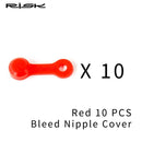 50pcs RISK Bicycle Bleed Nipple Screw Cap Oil Disc Brake Dust Cover (Red)